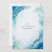 Kust Aqua Agate Luxe marmeren Huwelijk Kaart (Achterkant)