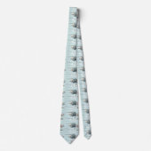 Kust aqua blauwe strand hout zeester schelp stropdas (Voorkant)