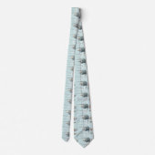 Kust aqua blauwe strand hout zeester schelp stropdas (Achterkant)