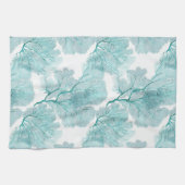 Kust Aqua Blue Coral Zee Fans Keukenhanddoeken (Horizontaal)