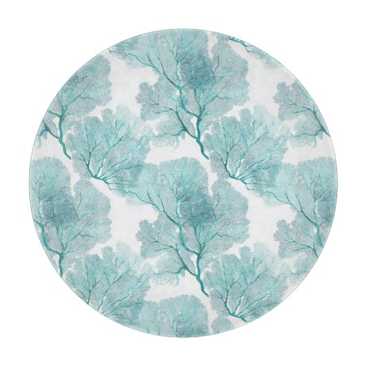 Kust Aqua Blue Coral Zee Fans Snijplank (Voorkant)