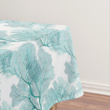Kust Aqua Blue Coral Zee Fans Tafelkleed
