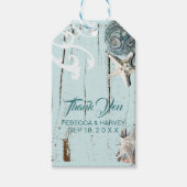 Kust Aqua Blue Seashell Beach bruiloft Cadeaulabel (Voorkant)