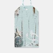Kust Aqua Blue Seashell Beach bruiloft Cadeaulabel (Achterkant)