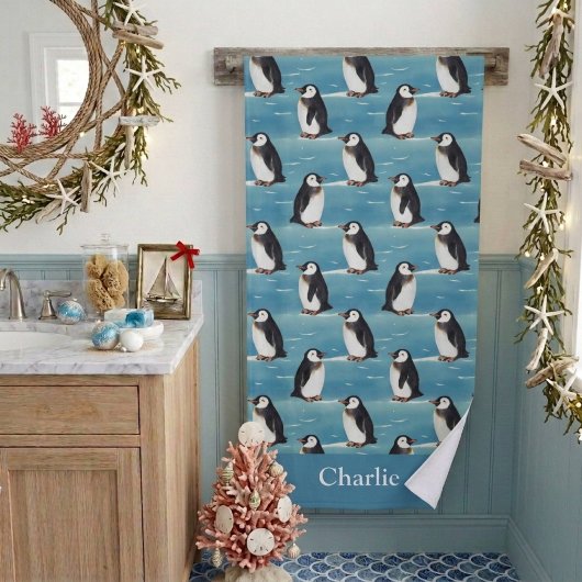 Kust Arctisch Dier Pinguïn Badhanddoek