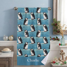 Kust Arctische Dier Pinguïn Strandlaken