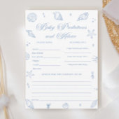 Kust Baby shower Baby voorspellingen Game Kaart