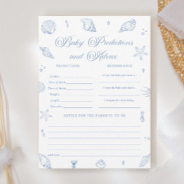 Kust Baby shower Baby voorspellingen Game Kaart