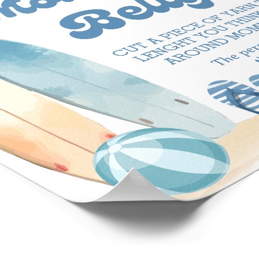 Kust Baby shower Hoe groot is haar buik Poster (Hoek)