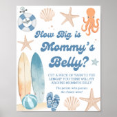 Kust Baby shower Hoe groot is haar buik Poster (Voorkant)