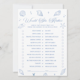 Kust Baby shower zou ze liever spel Kaart