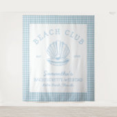 Kust Bachelorette blauw strand club Wandkleed (Voorkant)