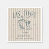 Kust Bachelorette Cocktail Party Navy Servet (Voorkant)