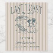 Kust Bachelorette Cocktail Party Navy Wijn Etiket (Enkel label)