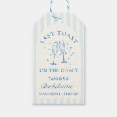 Kust Bachelorette Modern Cocktail Party Blauw Cadeaulabel (Voorkant)