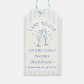 Kust Bachelorette Modern Cocktail Party Blauw Cadeaulabel (Achterkant)