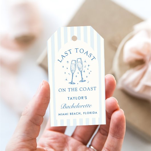 Kust Bachelorette Modern Cocktail Party Blauw Cadeaulabel