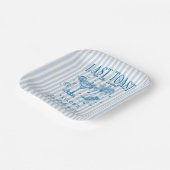 Kust Bachelorette Modern Cocktail Party Blauw Papieren Bordje (Gebogen)