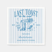 Kust Bachelorette Modern Cocktail Party Blauw Servet (Voorkant)