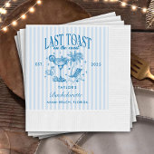 Kust Bachelorette Modern Cocktail Party Blauw Servet