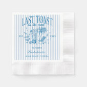 Kust Bachelorette Modern Cocktail Party Blauw Servet (Voorkant)