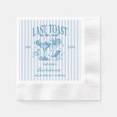 Kust Bachelorette Modern Cocktail Party Blauw Servet (Voorkant)