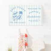 Kust Bachelorette Modern Cocktail Party Blauw Spandoek (Insitu)