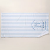 Kust Bachelorette Modern Cocktail Party Blauw Strandlaken (Voorkant)