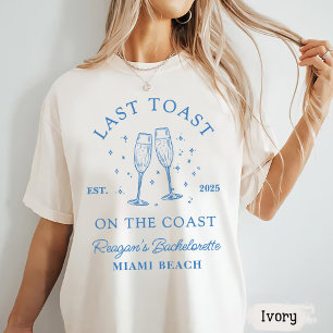 Kust Bachelorette Modern Cocktail Party Blauw T-shirt