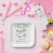 Kust Bachelorette Moderne Cocktail Party Groen Papieren Bordje (Feest)