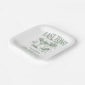 Kust Bachelorette Moderne Cocktail Party Groen Papieren Bordje (Gebogen)