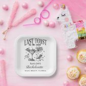 Kust Bachelorette Moderne Cocktail Party Zwart Papieren Bordje (Feest)