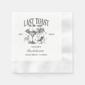 Kust Bachelorette Moderne Cocktail Party Zwart Servet (Voorkant)