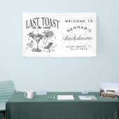 Kust Bachelorette Moderne Cocktail Party Zwart Spandoek (Beurs)