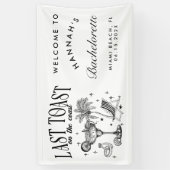 Kust Bachelorette Moderne Cocktail Party Zwart Spandoek (Verticaal)