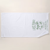 Kust Bachelorette Moderne Cocktailfeest Groen Strandlaken (Voorkant)