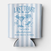 Kust Bachelorette Moderne Cocktailparty Blauw Blikjeskoeler (Voorkant)