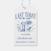 Kust Bachelorette Moderne Cocktailparty Blauw Cadeaulabel (Achterkant)