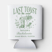 Kust Bachelorette Moderne Cocktailparty Groen Blikjeskoeler (Achterkant)