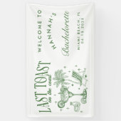 Kust Bachelorette Moderne Cocktailparty Groen Spandoek (Verticaal)