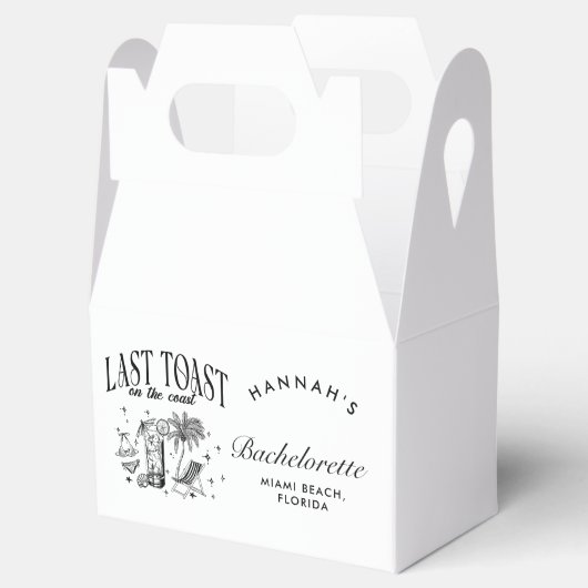 Kust Bachelorette Moderne Cocktailparty Zwart Bedankdoosjes (Geopend)