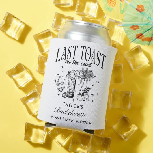 Kust Bachelorette Moderne Cocktailparty Zwart Blikjeskoeler (Insitu Zomer)