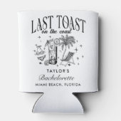 Kust Bachelorette Moderne Cocktailparty Zwart Blikjeskoeler (Achterkant)