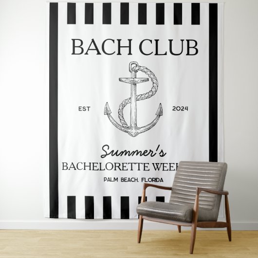Kust Bachelorette-thema anker bach club Wandkleed (In situ)