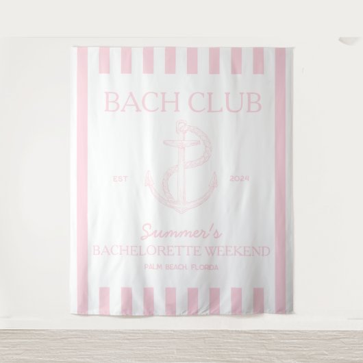 Kust Bachelorette-thema anker roze bach club Wandkleed (Voorkant)