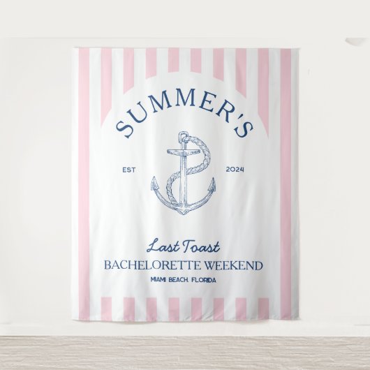 Kust Bachelorette Weekend moderne nautische Wandkleed (Voorkant)