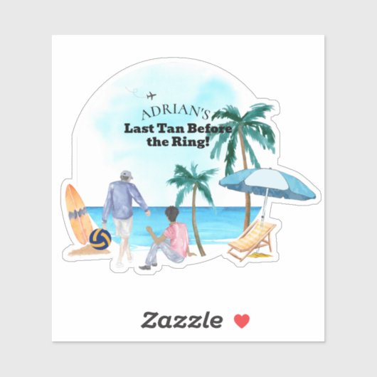 Kust Bachelorfeest Sticker (Vel)