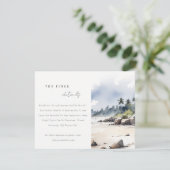 Kust Bali Beach Palm Tree Trouwgegevens Informatiekaartje (Staand voorkant)