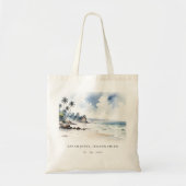 Kust Bali Beach Palm Tree Waterverf Bruiloft Tote Bag (Voorkant)