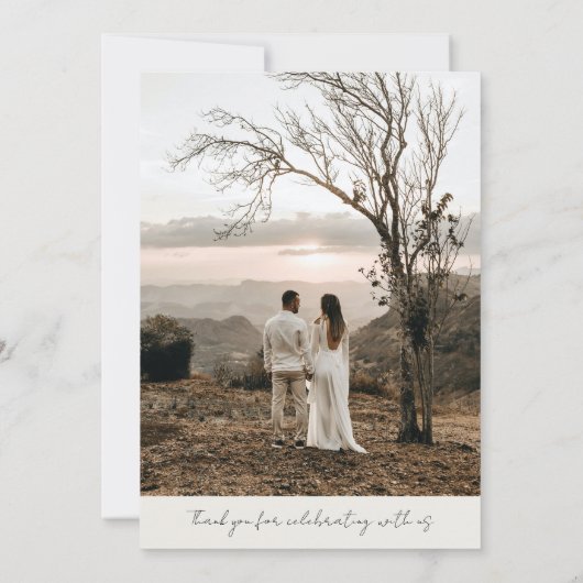 Kust Bali Strand Palm Trees Bruiloft Foto Bedankkaart (Achterkant)